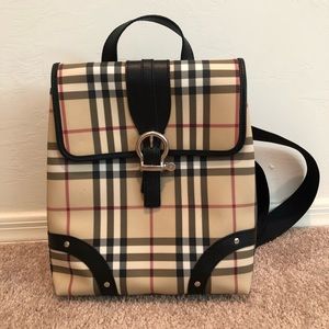 Burberry Check Canvas Leather backpack